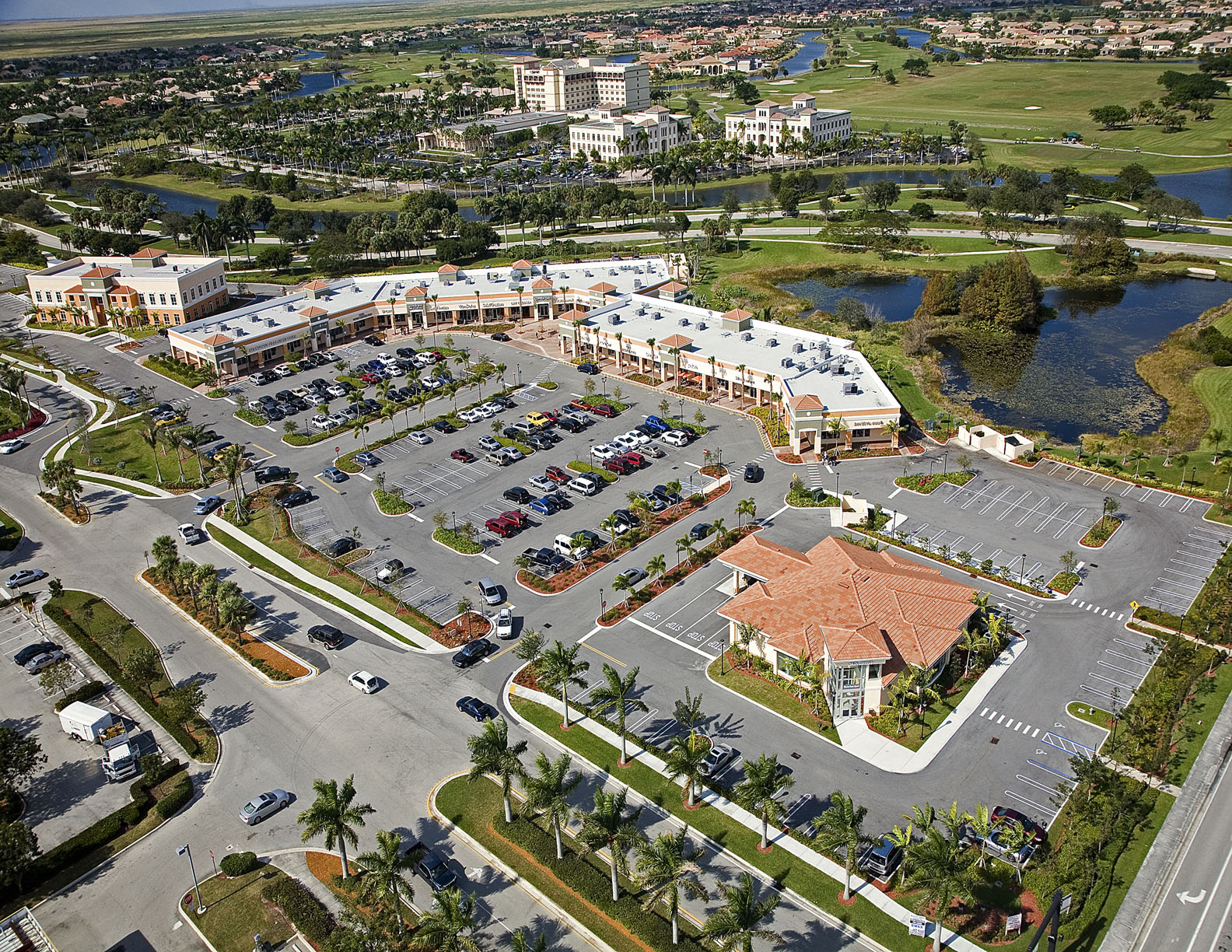 Aerial view of Ross Realty retail plaza